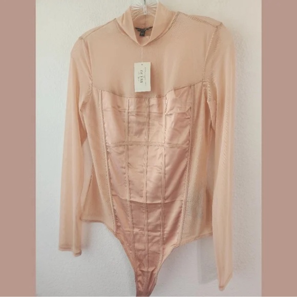 Corset sheer pink Guess body suit NWT - Picture 2 of 4